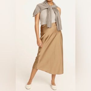 J. CREW Camel Gwyneth Slip Skirt- SMALL